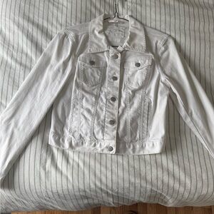 LOFT Classic White Jean Jacket